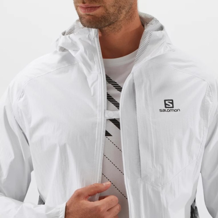 Chaquetas Shell Salomon Bonatti Impermeables Hombre Blancos | MX ZDWC791